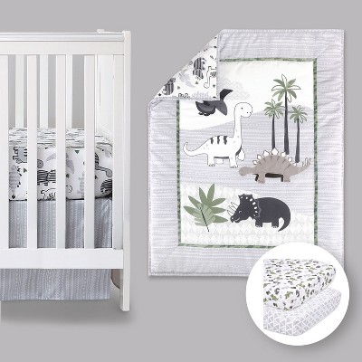 The Peanutshell Dino Green Crib Bedding Set,  4pc to 12 Pc, For Boys