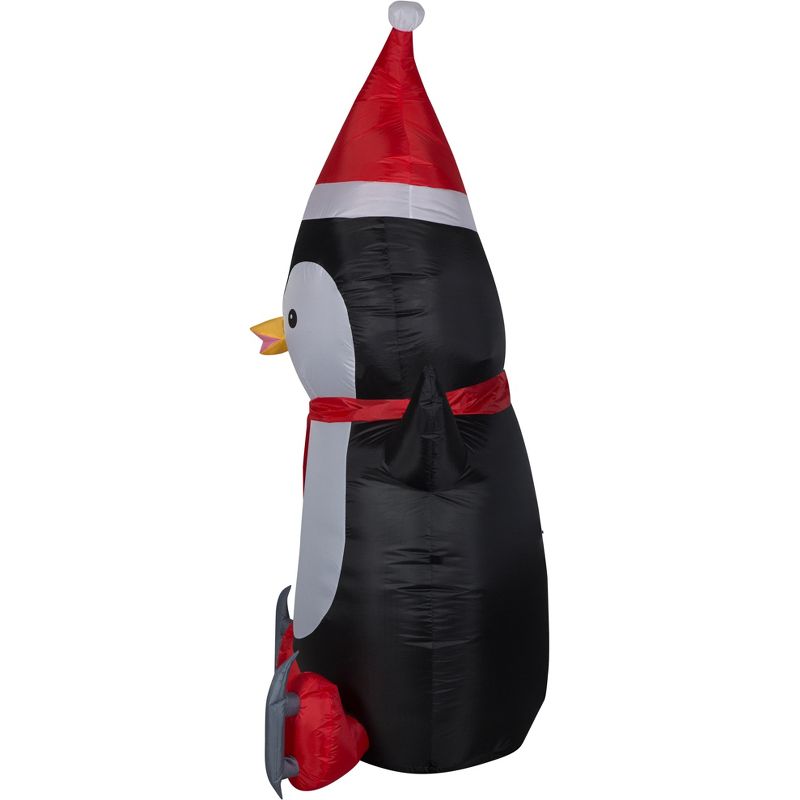 Gemmy Christmas Airblown Inflatable Penguin w/Skates OPP, 6.5 ft Tall, Black, 3 of 6