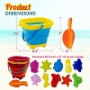 4E's Novelty 17 Pcs Beach Toys Set – Collapsible Beach Toys for Kids,  Collapsible sand toys for beach travel, Sand Molds,  Durable Buckets & Bag - 2 of 4
