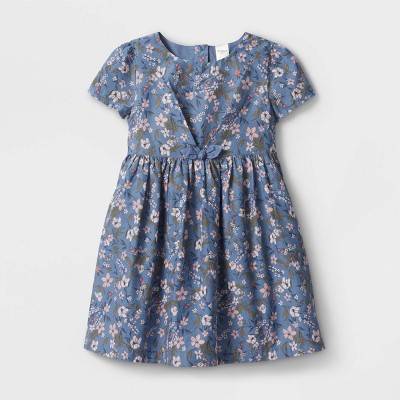 OshKosh B'gosh Toddler Girls' Floral Short Sleeve Dress - Blue