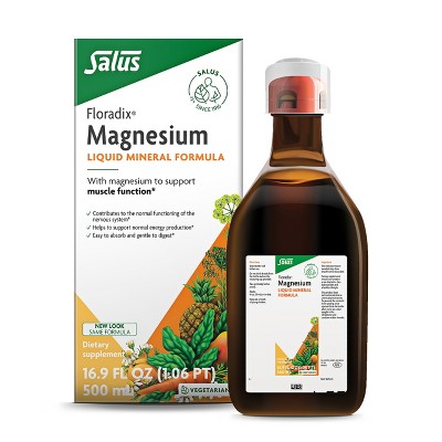 Floradix, Magnesium Vegetarian Liquid Supplement for Muscle and Bone Support