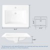 COZONY Bathroom Vessel Sink, White Ceramic Semi-Recessed Square Countertop, Basin with Faucet Hole for Modern Vanity - 2 of 4
