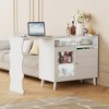 Modern 41"-79" Extendable Sofa Bar Table Cabinet Behind Couch Pub Table With Ample Storage And Adjustable Shelves,White - 2 of 4