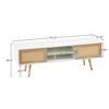 55.12" Rattan TV Cabinet with Double Sliding Doors, Adjustable Shelf, and Solid Wood Legs, TV Console for Living Room - 4 of 4