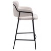 Shearling Fabric Counter Stool 37" H, Cream with Black Powder Coated Steel Frame by Zuo Modern (Set of 2) - 3 of 4