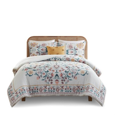 King Blush Floral Down Alternative Microfiber Comforter Set