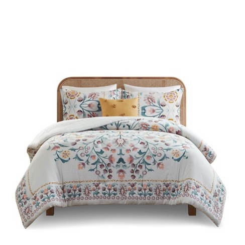 Gracie Mills Swanson Large Medallion Floral 4 Piece Comforter Set with Decorative Pillow - image 1 of 4