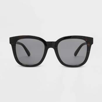 Women's Shiny Plastic Square Sunglasses - Universal Thread™ Black