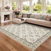 Machine Washable Area Rug Floral Printed Carpet Non Slip Stain Resistant Farmhouse Floor Cover Soft Low Pile Indoor Rugs for Bedroom Kitchen - 2 of 4