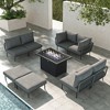 LayinSun 9 Pieces Rope Woven Patio Furniture Set, Modern Modular Sectional Sofa with Fire Pit Table and Upgrade Thickness Cushion - 2 of 4