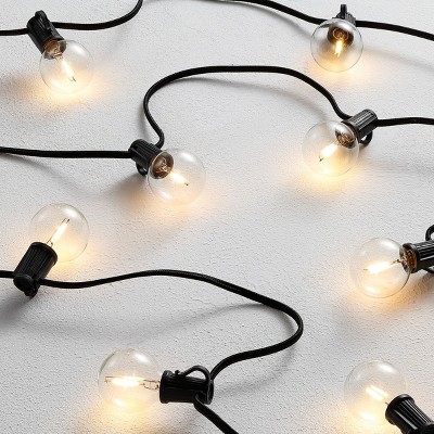 Leigh 10-Foot Black LED Outdoor Globe String Lights