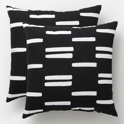 black white outdoor pillow