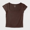 Women's Slim Fit Short Sleeve Square Neck T-Shirt - Wild Fable™ - 4 of 4
