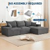 110 Inch Oversized L-Shaped Sofa, Cloud Sectional Couch with Chaise & Throw Pillows, Soft Corduroy Boneless Memory Foam Sofa for Living Rooms - 4 of 4