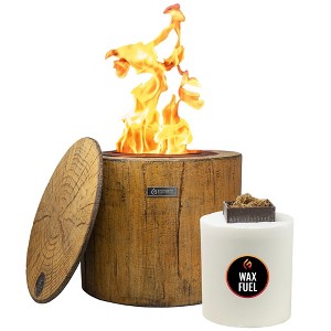 El Fuego Portable Smokeless Fire Pit with 8-Hour Starter Wax Fuel for Interval Burning – Wood Pattern - 1 of 4