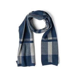 Britt's Knits Gentleman's Plaid Knit Scarf Soft Knit Scarf for Men - 1 of 2