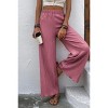Slickblue Women's Mauve Wide Leg Palazzo Pants, Textured Poly-Spandex Fabric, Side Pockets, Relaxed Fit, Size S-XL - 4 of 4
