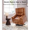 Spacious Oversized Electric Power Lift Recliner - Faux PU Leather with Heat & Massage, Adjustable Reclining Design, Ideal for Elderly - 4 of 4