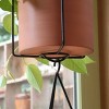 ACHLA Designs 10.5" Wide Indoor/Outdoor Cylindrical Galvanized Vera Hanging Planter Pot Burnt Sienna: Weather-Resistant with Drain Hole - 4 of 4