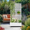 TOAOTBNBO Metal Raised Garden Bed with Parallel Lines Pattern, Outdoor Planter Box with Wheels, Modern Privacy Screen for Garden and Patio - 2 of 4