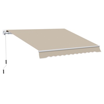 PAGED Retractable Awning Adjustable Protection Patio Awnings Aluminum and Steel Frame with Hand Crank for Balcony, Backyard