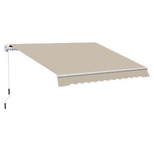 PAGED Retractable Awning Adjustable Protection Patio Awnings Aluminum and Steel Frame with Hand Crank for Balcony, Backyard - 1 of 4