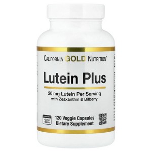 California Gold Nutrition Lutein Plus with Bilberry Powder and Zeaxanthin, 120 Veggie Capsules - 1 of 4