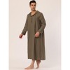 Lars Amadeus Men's Button Closure Side Split Hooded Sleeping Nightgown - 3 of 4