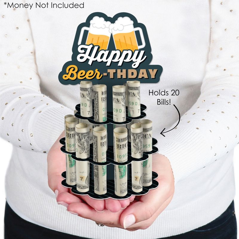 Big Dot of Happiness Cheers and Beers Happy Birthday - DIY Birthday Party Money Holder Gift - Cash Cake, 2 of 8
