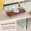 43.3-insturdy double-layer coffee table - tempered glass tabletop and legs, with a load-bearing capacity of 250 pounds, with tempered glass - 3 of 4