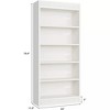 71"Tall Wooden Bookshelf,5 Tier unique fluted Wooden Book Shelf,Free Standing Farmhouse Bookcase with Open Display Storage  for living rooms,Office - 2 of 4