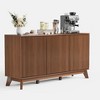 GustoWave 58" Modern Farmhouse Buffet Cabinet with Curved Doors  - Wood Storage Sideboard for Dining Room, Coffee Bar Console, Living Room - 2 of 4
