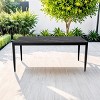 Modern 6-Seater Outdoor Dining Table, Rectangle Aluminum Patio Table with Sintered Stone Top, Umbrella Hole, Aluminum Frame - Cuddlewood - 2 of 4