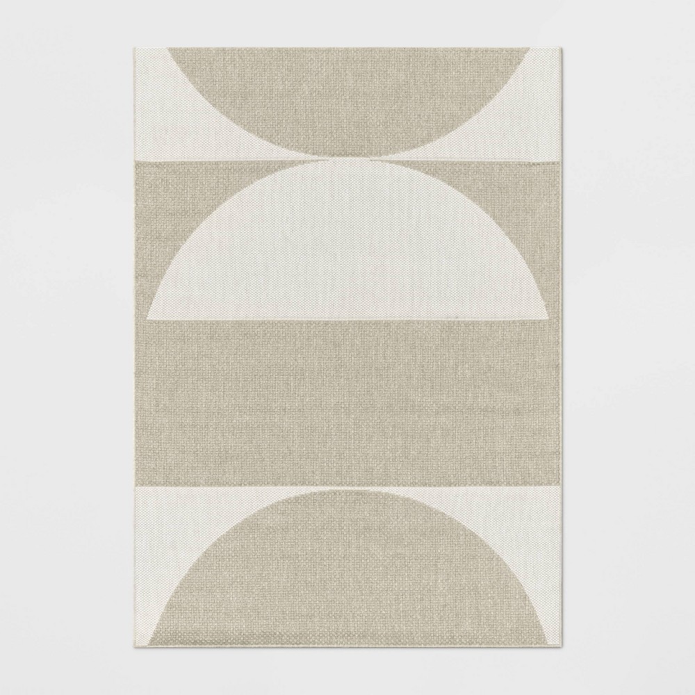 Photos - Area Rug 9'2"x12' Grace Geo Circle Indoor/Outdoor Rug - Tan - Threshold™: Weather-R