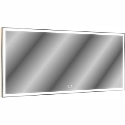 72"x32" LED Bathroom Mirror, Wall Mounted Aluminum Frame Mirror, Touch Control, Dimmable Waterproof Design, Perfect for Bathroom