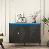 TIRAMISUBEST Fluted Black Sideboard Cabinet with LED Lights & 3 Drawers - 4 of 4