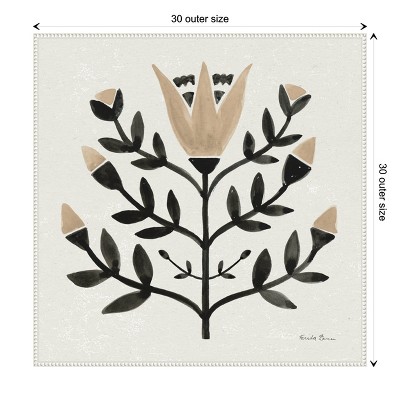 Beaded Perimeter Botanic-Inspired Canvas Tapestry