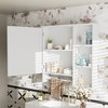Vynxaria Wall-Mounted White Bathroom Medicine Cabinet with Large Mirror and Adjustable Shelves - 4 of 4