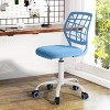FurnitureR Desk Chair, Adjustable Computer Task Chair Office Chairs with Plastic Backrest and Padded Seat Cushion, Swivel Chair with Wheels, Blue - 4 of 4