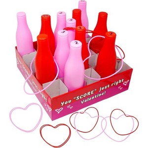 Valentine Bottle Ring Toss Game for Kids Party Activity, Indoor/Outdoor Backyard Yard Carnival Game by 4E's Novelty - 1 of 4
