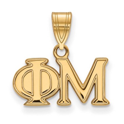 Black Bow Jewelry 14k Yellow Gold Plated Sterling Silver Phi Mu Greek Life Medium Pendant