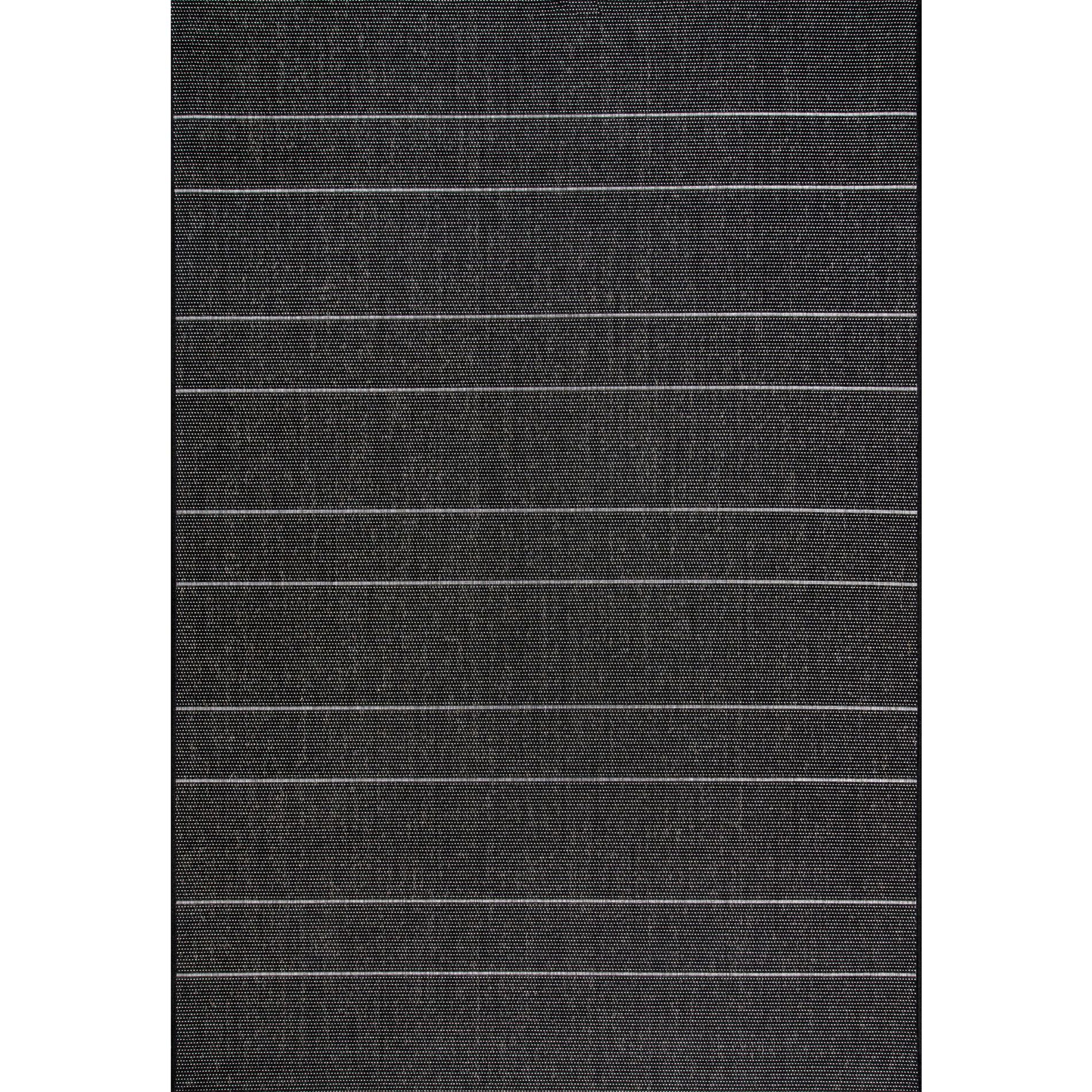 Nuloom Alaina Striped 4x6 Indoor/Outdoor Area Rug for Living Room Patio Deck Front Porch Kitchen, Black/Ivory