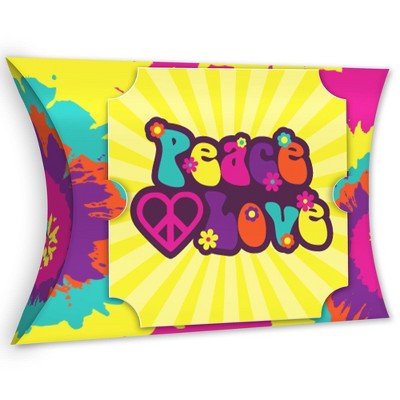 Big Dot of Happiness 60’s Hippie - Favor Gift Boxes - 1960s Groovy Party Large Pillow Boxes - Set of 12