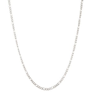 Men's Stainless Steel Figaro Chain Necklace (3mm) - Silver (24") - 1 of 3