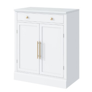 PDTEND 35.4" Kitchen Pantry Cabinet with 2 Adjustable Shelves and 2 Door Shelves - 1 of 4