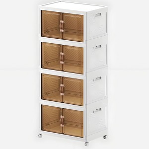 Musment Stackable Storage Bins with Lid, Closet Organizer and Storage Drawer, Collapsible Storage Box with Wheels for Living Room,Office,Dorm - 1 of 4