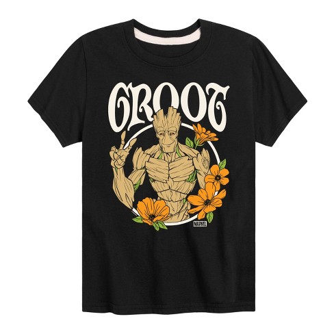 Boys' - Marvel - Groot Peace Flowers-toddler And Youth Short Sleeve ...