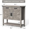 35.4 in Farmhouse Console Table with 2 Storage Drawers and 2-Door Cabinet,Entryway Table with Storage Shelf,for Kitchen, Hallway, Living Room - 3 of 4