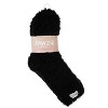 Pawz by Bearpaw Women's 2 Packs Solid Lounge Socks Comfy Soft Cute Fuzzy Socks Warm Socks for Women - Women's Cozy Lounge Socks, Black/Bone - 3 of 3