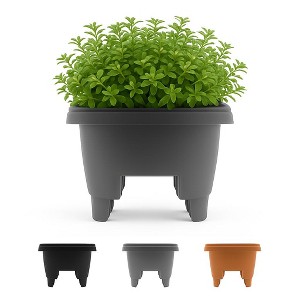 Bloem Classic Resin Balcony Rail Box Planter with Metal Hanging Bracket - 1 of 4